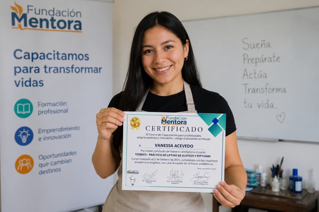 ALUMNA EN EL PROGRAMA DE CERTIFICACIONES DE LA FUNDACION MENTORA
