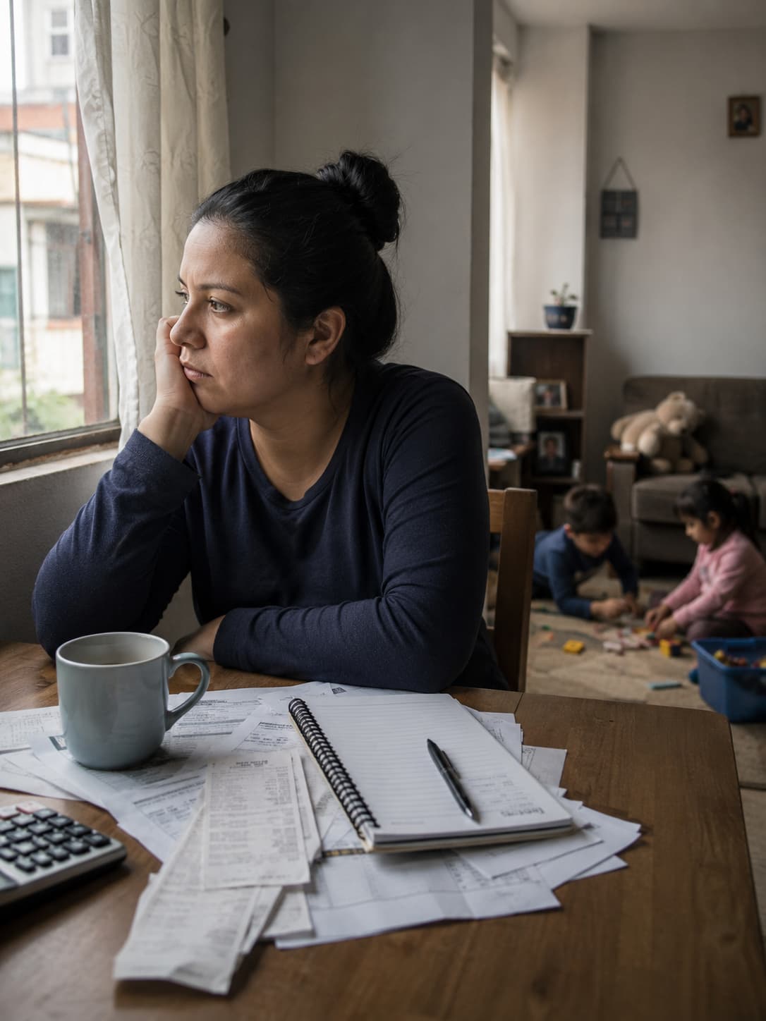 Isabel reflexiona en su hogar mientras enfrenta una etapa de incertidumbre junto a sus hijos.